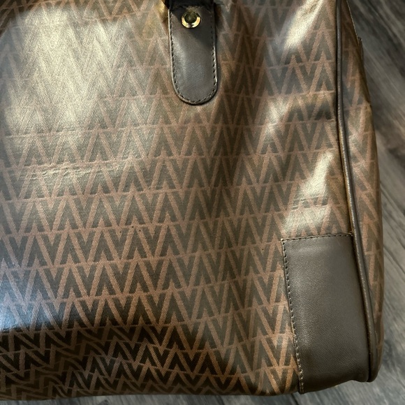 Authentic Mario Valentino Vintage Brown Boston 1970s Handbag W11.5 X 12.5H X 6.5 - Picture 11 of 12